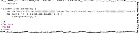 AJAX Prefetch JavaScript rendered in HTML