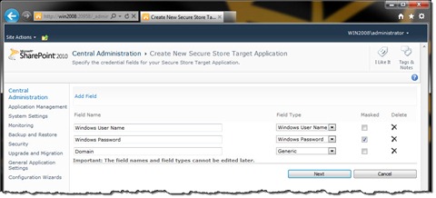 Configuring Fields for the Target Application