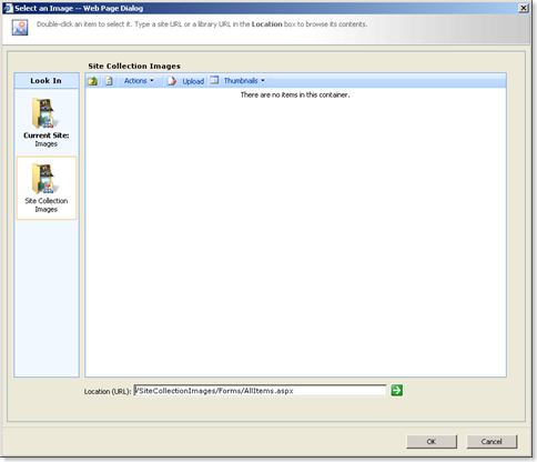 Look In dialog as shipped with SharePoint 2007