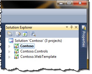 Sample project structured showed in Visual Studio 2010 Solution Explorer