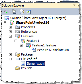Imported Field added to the active SharePoint Project