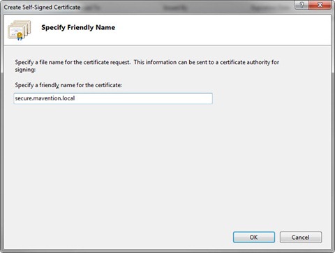 Creating Self-Signed certificate in IIS7