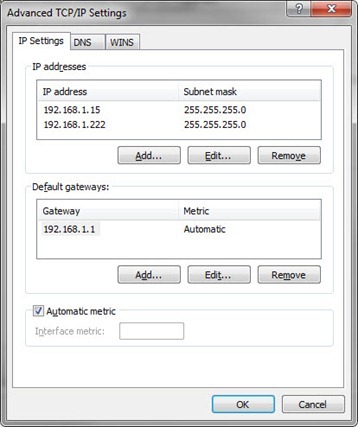 Multiple IP addresses assigned to a single network adapter