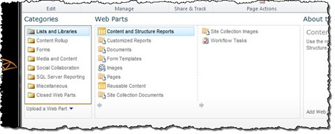 Web Part Gallery filled with Web Parts on a standard SharePoint 2010 Publishing Site