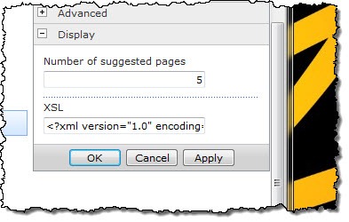 Configuring the number of suggested pages to be displayed in the properties of the Suggested Pages Web Part
