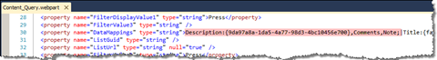 Fixing the binding by provided the proper value in the CQWP XML.