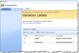 A piece of the Variation Labels configuration page in SharePoint 2007