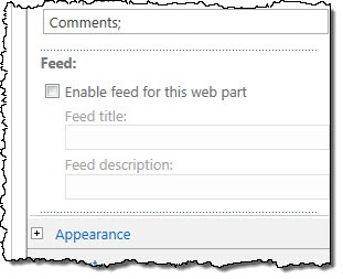 The 'Enable feed for this web part' setting of the Content Query Web Part