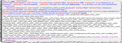 Encoded search query generated by SharePoint Designer