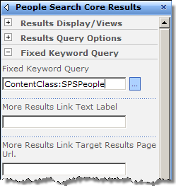 Providing Fixed Keyword Query value in the People Search Core Results Web Part