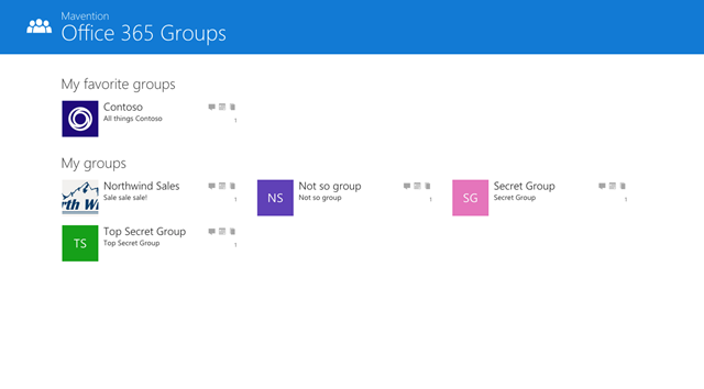 Mavention My Office 365 Groups