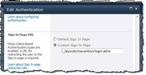 Configuring the Web Application’s Sign In Page to point to the HTTP Handler