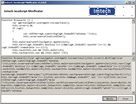 Imtech JavaScript Minificator