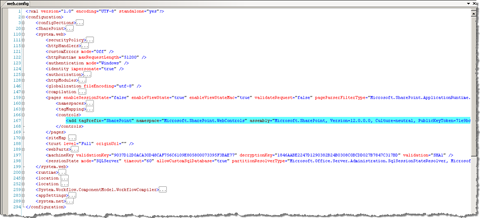 Defining tag prefix in the web.config