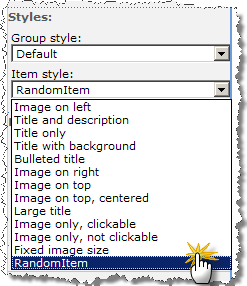 Choose your custom Item Style to enable displaying random items