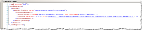 Sample STSADM configuration file