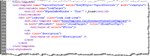 Custom ItemStyle XSL template