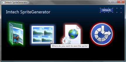 Selecting file name for the output sprite image Selecting file name for the output sprite image