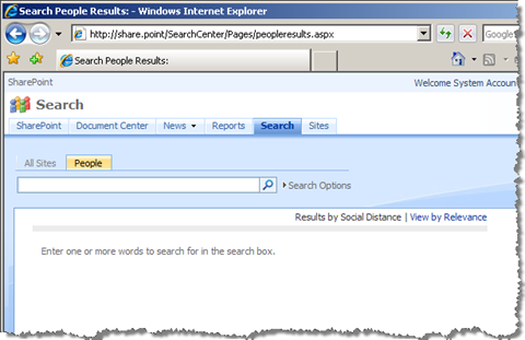 Default People Search Page in SharePoint displays no results unless a search query has been provided