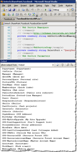 Overview of all available User Profile Properties printed out using Visual Studio Macro