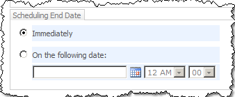 Scheduling End Date control