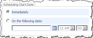 Scheduling Start Date control