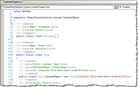 Generated wrapper classes for custom Content Types