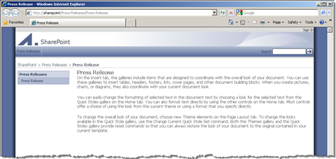 Standard Publishing Site after applying the condition: the page looks as it’s supposed to