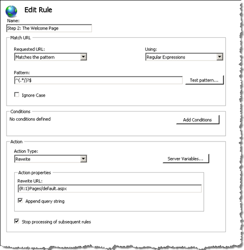 Adding the rule to fix redirecting to the Welcome Page