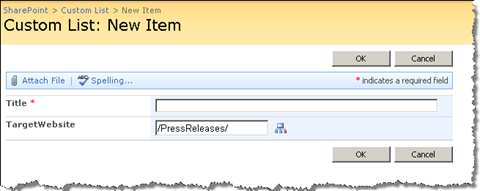 Url of the site selected in the SharePoint Site Picker appears as the value of the field