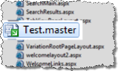 Checked out files are marked with a green icon