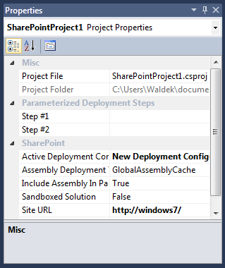 Using the CustomAttribute class and the Attribute array fixes the issue with displaying custom properties in categories