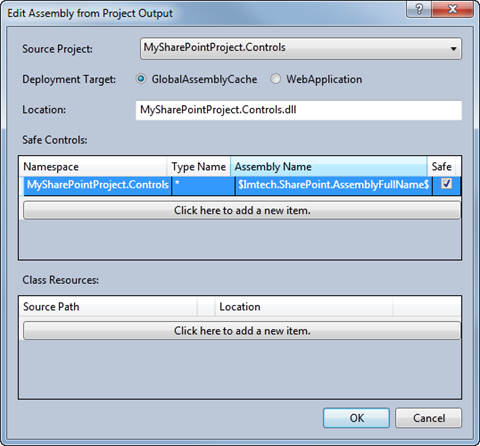 Using the Imtech.SharePoint.AssemblyFullName token as the full assembly name