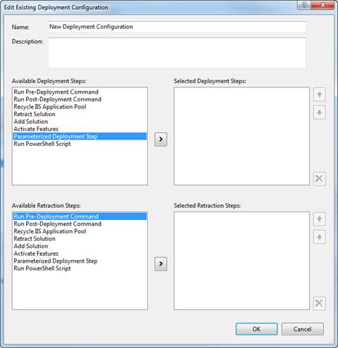 Parameterized Deployment Step available in the list of Deployment Steps
