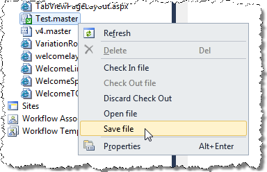 Saving contents of a file using the Save file menu option