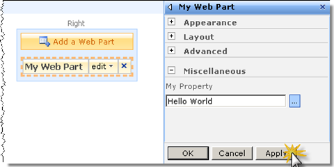 After clicking the Apply button the Web Part still hasn’t applied the changes