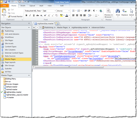 Wrapping the contents of the Master Page’s body in a custom control brakes the Design View in SharePoint Designer