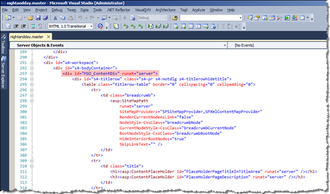MSO_ContentDiv in one of the standard Master Pages provided with SharePoint Server 2010
