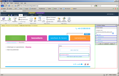 MSO_ContentDiv with tables outlined