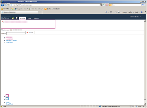 Site using default branding with some elements missing