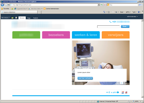 Preconfigured website looking correctly