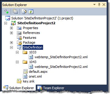 Site Definition with folders for every locale supported. Each locale folder contains a WebTemp*.xml file named after the Site Definition.