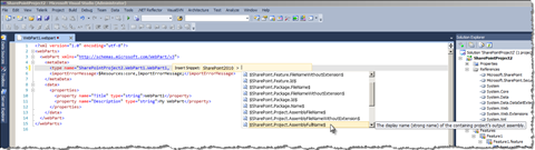 Inserting Replaceable Parameters using Mavention Replaceable Parameters Snippets in a .webpart file