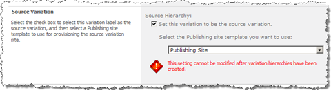 Source Variation settings for configuring Variation Labels.