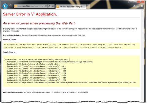 Exception in the Content Query Web Part’s CreateChildControls method thrown when trying to use a tokenized XSLT URL