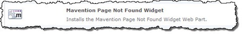 Mavention Page not found widget Site Collection Feature.