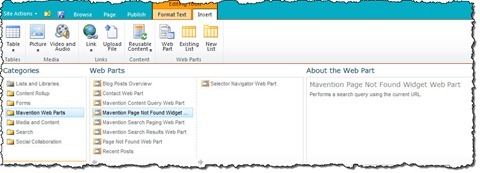 Mavention Page Not Found Widget Web Part in the Web Parts Gallery.