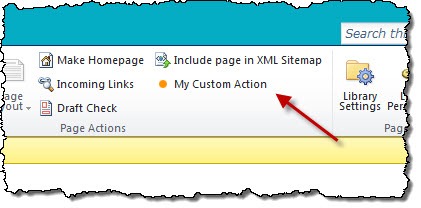 ‘My Custom Command’ button enabled on the Ribbon