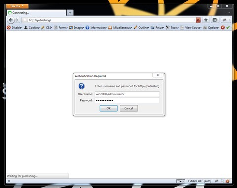 Login prompt as seen when navigating using a mobile browser to an anonymous-enabled Internet-facing website built on SharePoint 2010