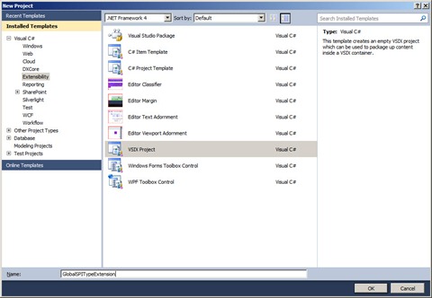 Creating a new VSIX project